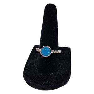 Lia Sophia Candy Dots Ring (Blue Raspberry) Silver, Resin, Cut Crystals - Size 7